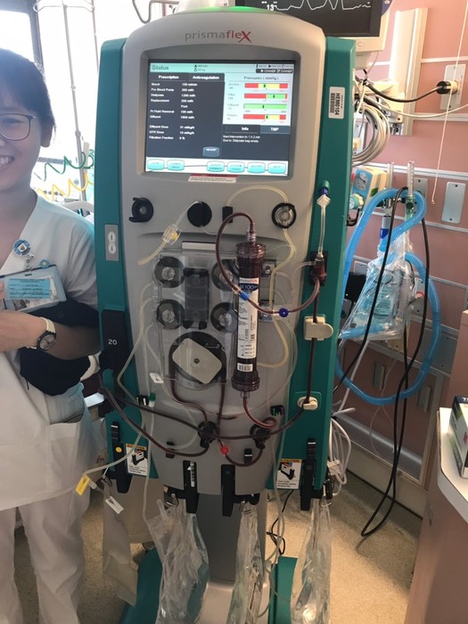 病房洗腎機使用後的情形