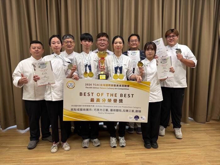 中臺科大食科系獲TCAC國際廚藝競賽3金2銀